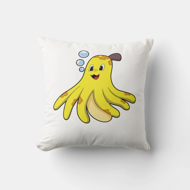 Octopus als Banana Kussen (Voorkant)