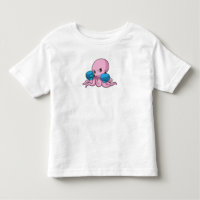 Octopus als Boxer met Boxing-handschoenen