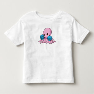 Octopus als Boxer met Boxing-handschoenen Kinder Shirts