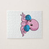 Octopus als Boxer met Boxing-handschoenen Legpuzzel (Horizontaal)
