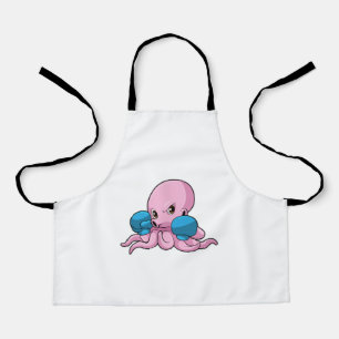 Octopus als Boxer met Boxing-handschoenen Schort