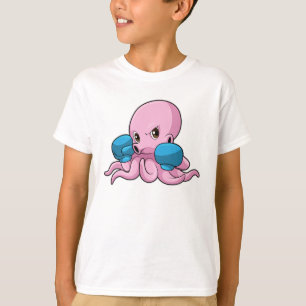 Octopus als Boxer met Boxing-handschoenen T-shirt