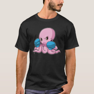 Octopus als Boxer met Boxing-handschoenen T-shirt