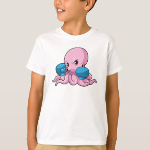 Octopus als Boxer met Boxing-handschoenen T-shirt