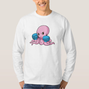 Octopus als Boxer met Boxing-handschoenen T-shirt