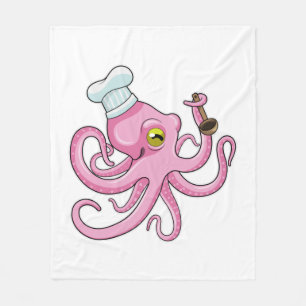 Octopus als Cook met Wooden lepel Fleece Deken