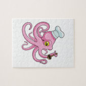 Octopus als Cook met Wooden lepel Legpuzzel (Horizontaal)
