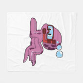 Octopus als duiker met Snorkel Fleece Deken (Voorkant (Horizontaal))