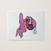 Octopus als duiker met Snorkel Legpuzzel (Horizontaal)