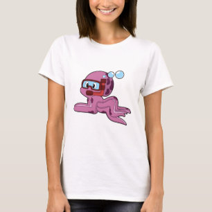 Octopus als duiker met Snorkel T-shirt