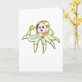 Octopus als duiker met ster kaart (Gele Bloem)