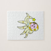 Octopus als duiker met ster legpuzzel (Horizontaal)