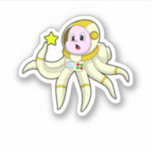 Octopus als duiker met ster sticker (Voorkant)