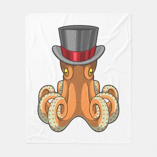 Octopus als Gentleman met bovenste hoed Fleece Deken (Voorkant)