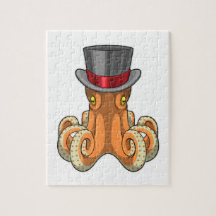 Octopus als Gentleman met bovenste hoed Legpuzzel