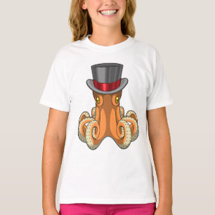 Octopus als Gentleman met bovenste hoed T-shirt