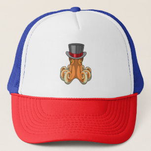 Octopus als Gentleman met bovenste hoed Trucker Pet