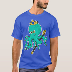 Octopus als Koning met Trident T-shirt