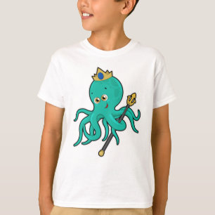 Octopus als Koning met Trident T-shirt