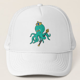 Octopus als Koning met Trident Trucker Pet