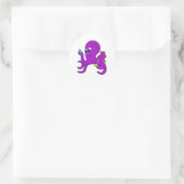 Octopus als leraar met laboratoriumuitrusting ronde sticker (Tas)