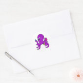 Octopus als leraar met laboratoriumuitrusting ronde sticker (Envelop)