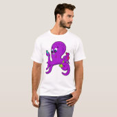 Octopus als leraar met laboratoriumuitrusting t-shirt (Voorkant volledig)