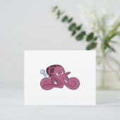 Octopus als motorfiets briefkaart (Staand voorkant)