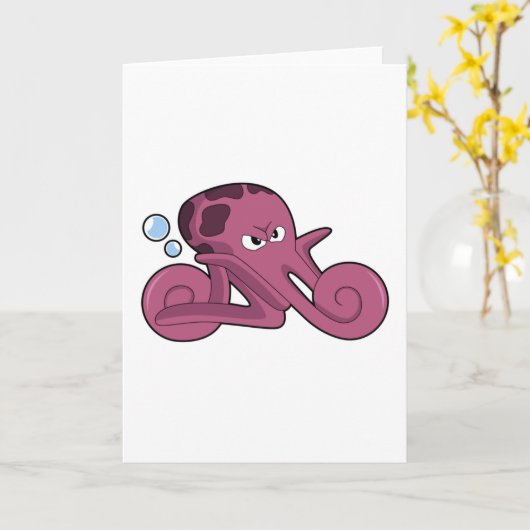 Octopus als motorfiets kaart (Gele Bloem)