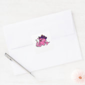 Octopus als piraat met hand vierkante sticker (Envelop)