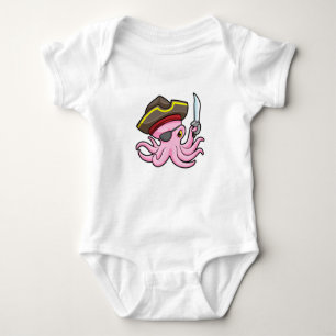 Octopus als Piraat met Saber & Eye patch Romper