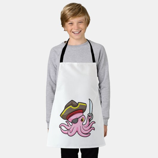 Octopus als Piraat met Saber & Eye patch Schort (Gedragen)