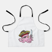 Octopus als Piraat met Saber & Eye patch Schort (Voorkant)
