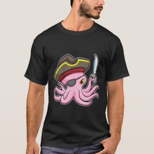 Octopus als Piraat met Saber & Eye patch T-shirt