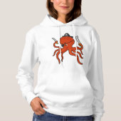 Octopus als piraat met zwaard en mes hoodie (Voorkant)