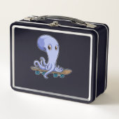 Octopus als Skater met Skateboard (Voorkant)