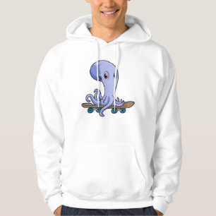 Octopus als Skater met Skateboard Hoodie