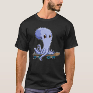 Octopus als Skater met Skateboard T-shirt