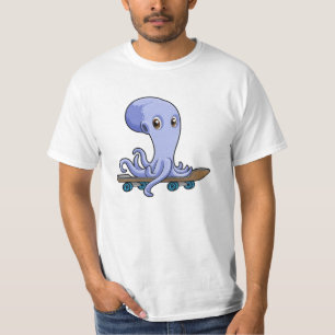 Octopus als Skater met Skateboard T-shirt