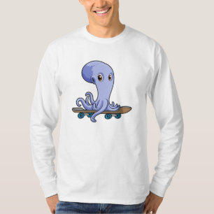Octopus als Skater met Skateboard T-shirt