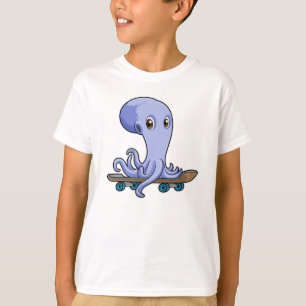 Octopus als Skater met Skateboard T-shirt