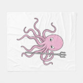 Octopus als Tovenaar met Versiering Fleece Deken (Voorkant (Horizontaal))