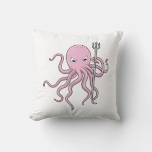 Octopus als Tovenaar met Versiering Kussen