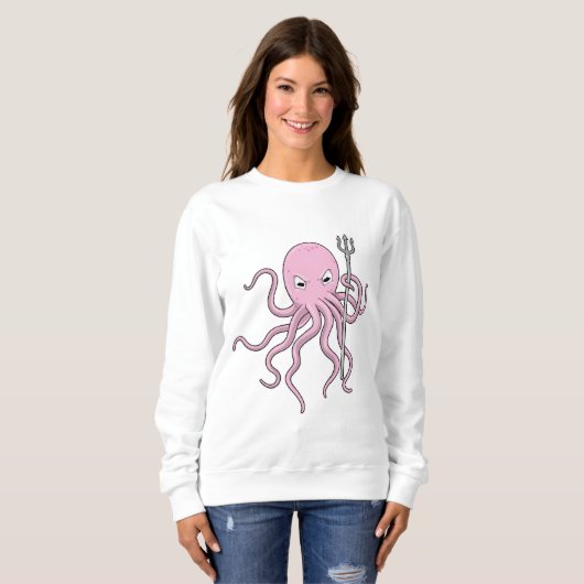 Octopus als Tovenaar met Versiering Trui (Voorkant volledig)