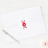 Octopus als verpleegster met hart ronde sticker (Envelop)