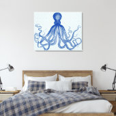 Octopus Anchors Lord Bodner Blue  drieluik Canvas Afdruk (Insitu (Slaapkamer))