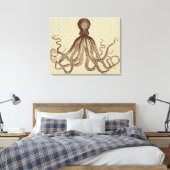 Octopus Anchors Lord Bodner Triptych  Brown Canvas Afdruk (Insitu (Slaapkamer))