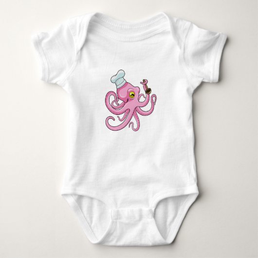 Octopus as Cook with Wooden spoon Romper (Voorkant)