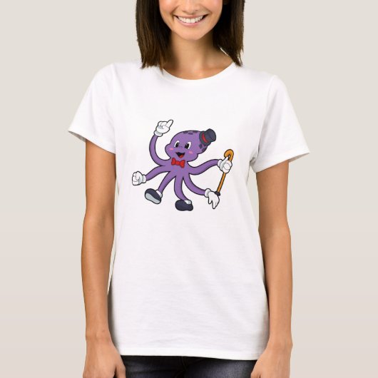 Octopus as Magician with Hat T-shirt (Voorkant)