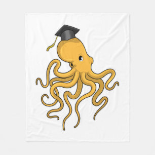 Octopus as Student with Diploma Fleece Deken